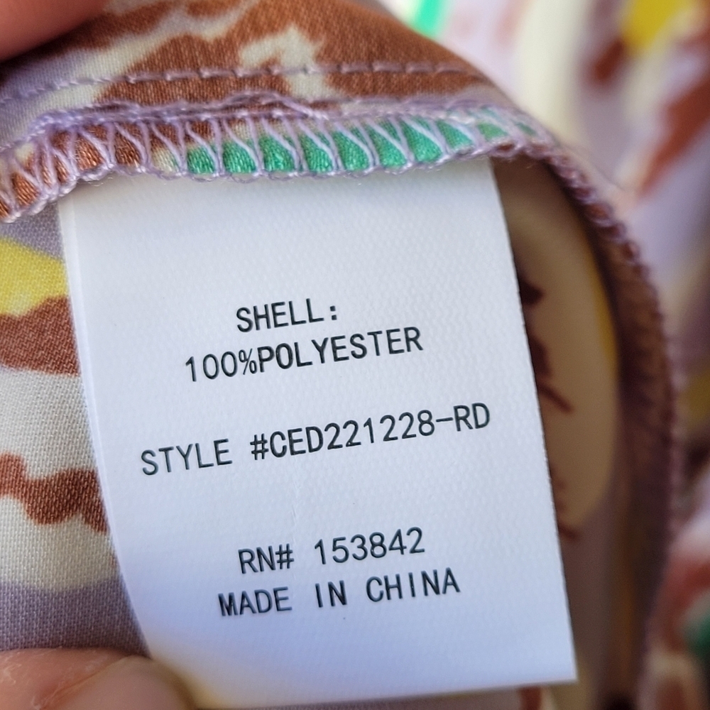 MELLODAY Puff Sleeve Satin Shirtdress Small Maxi Dress Button Down Purple Green - Picture 8 of 14